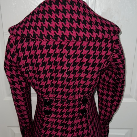 Vintage Y2K Pink Houndstooth Coat - Picture 4 of 6
